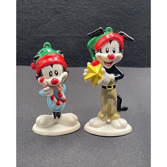 Vintage 1997 Warner Bros Animaniacs Yakko & Dot Christmas Ornaments. Set of Two. - Picture 7 of 7